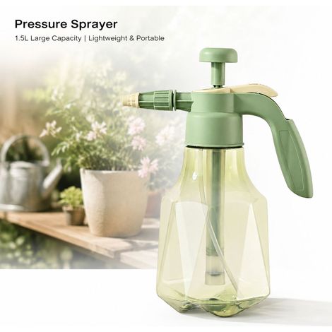 Pulvérisateur à Pression 1.5L - Bouteille d'Eau Haute Pression - Pulvérisateur de Jardin en Plastique Robuste et Portable pour Arrosage Intérieur Extérieur (1/5)
