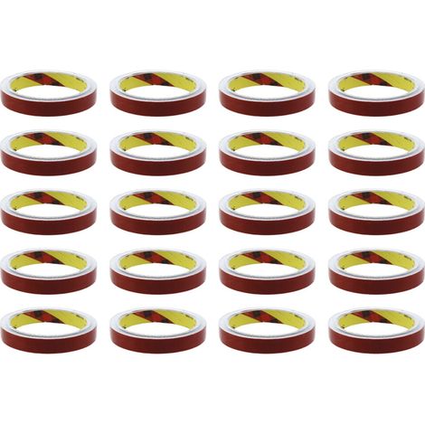 Rotolo da 20 pezzi di nastro biadesivo in schiuma ultra resistente e permanente per auto, rosso, 15 mm x 3 metri