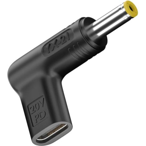 Adaptateur USB C pd vers DC 5,5 x 1,7 mm 100 W mâle vers DC femelle 12 V 19 V 20 V - Entrée USB type C vers DC 5,5 x 1,7 mm - Adaptateur de chargeur d'alimentation mâle fabriqué pour ordinateur (1/5)