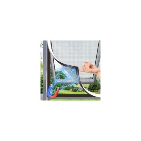 Moustiquaire Fenêtre Magnétique, Moustiquaire jusqu'à 120x130 cm, Taille Ajustable avec Cadre Détachable, Moustiquaire en Fibre de Verre Montage Simple Pas de Perçage ni de Vissage