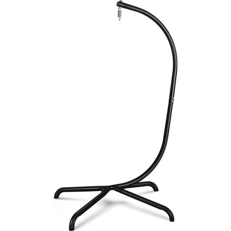 Hängesessel Ständer C-Form mit Federhaken, 145 kg, schwarz (1/5)
