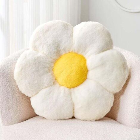 Coussin de siège blanc 50503cm 1 pétale fleur coussin de siège coussin de baie vitrée coussin en peluche chaud coussin de siège de voiture (1/4)