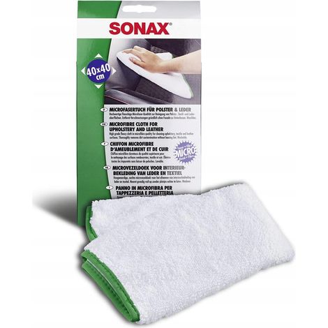 Chiffon microfibre pour cuir et rembourrage - SONAX - Microfibre haute qualité - Pour cuir, textiles et coussins (1/3)