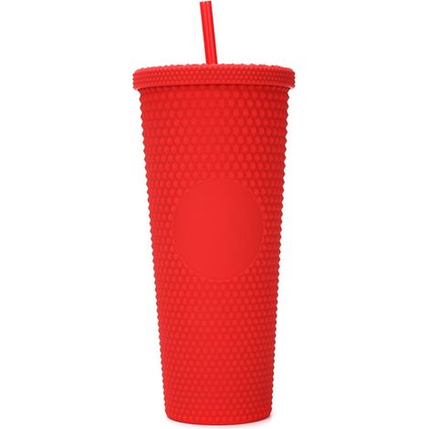 Tumbler En Plastique - 710 ml - Paroi Double Isolée - Avec Couvercle Et Paille - Rouge (1/5)