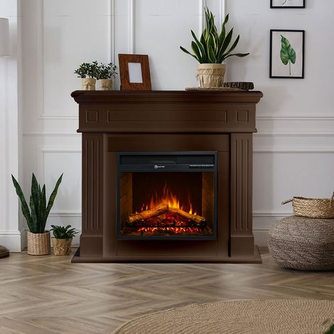 Elektrischer Kamin Lentella, Heizfläche 30 m², Leistung (kW) 0,9/1,8, Innenbereich, 110x36x100h cm, Nussbraun (1/5)