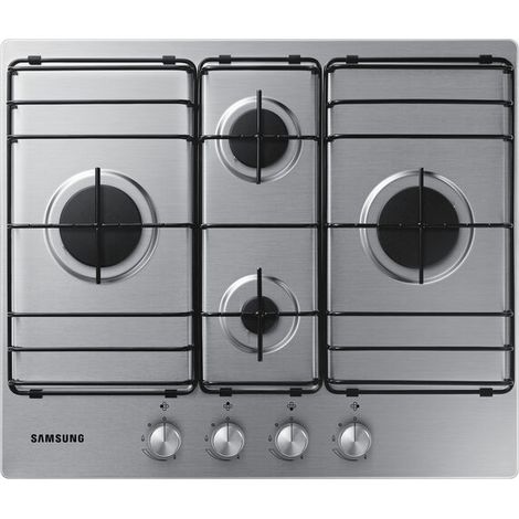 Samsung NA64H3110BS Piano Cottura a Gas 4 Zone Knob Dial Griglie Smaltate 60 cm Acciaio Inox (1/5)