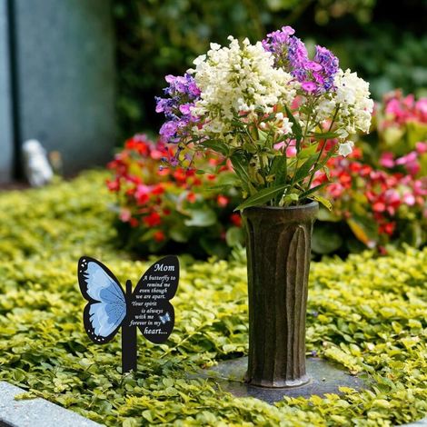 Piquets commémoratifs pour tombes de cimetière, plaques commémoratives papillon pour l'extérieur, décoration de tombe pour jardin.