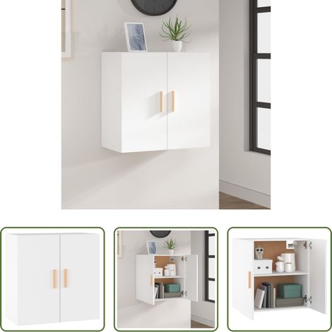 Holzwerkstoff - Wandschrank Weiß 60x30x60 cm Holzwerkstoff (1/5)