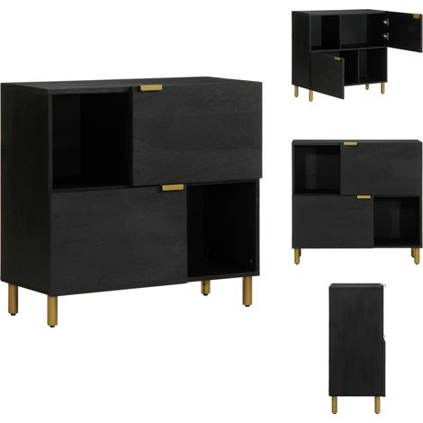 Buffet noir 80x33x75 cm bois d'ingénierie - Buffet - Buffets - Meuble De Rangement - Meuble Buffet (1/5)