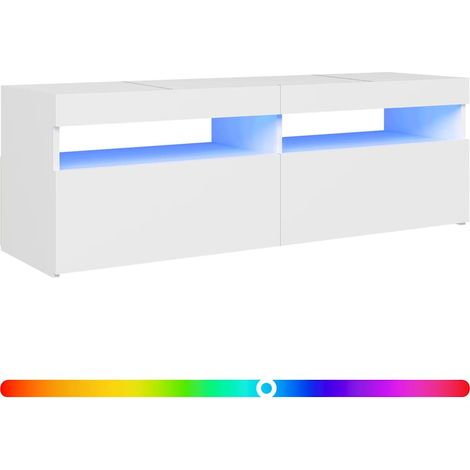 Mobile TV Armadietto TV Mobile Porta TV con Luci LED Bianco 120x35x40 cm (1/5)