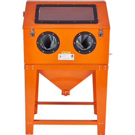 Mophorn 90 Gallonen Sandstrahlkabine, 1,8 Gallonen Staubsammlung, 40-120 PSI Strahlkabine mit Ständer, Hochleistungs-Sandstrahler, Strahlpistole und 4 Düsen