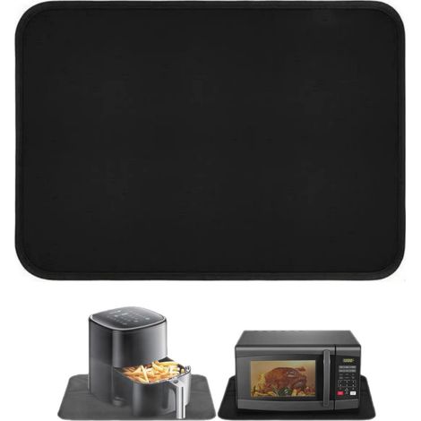 Tapis De Protection Pour Machine à Café - Résistant à La Chaleur 550°C - Antidérapant Et Imperméable - Pour Cuisine Et Table - Noir - 40x60 Cm (1/5)