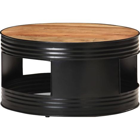 Maison Exclusive - Tavolino da Salotto Nero 68x68x36 cm in Massello di Acacia (1/5)