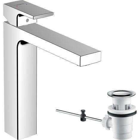 Vernis Shape Mitigeur de lavabo 190 avec tirette et vidage synthétique, chromé, 71562000 (1/5)