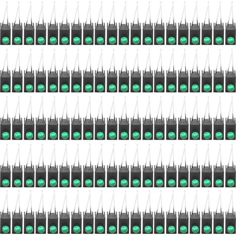 Lot de 100 diodes LED 3mm vertes avec support trou unique, accessoires industriels pour éclairage de maquette