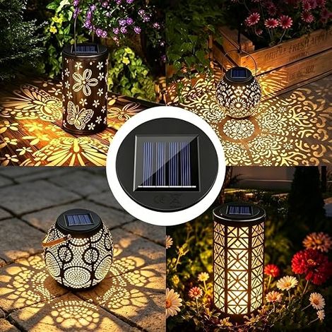 Forlivese Lampe Solaire Lantern Diamètre 8 cm 7,3 cm Jardin Kit Lampe Solaire Exterieur LED Lustre DIY Blanc Chaud (1/4)