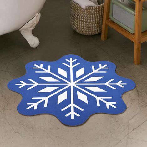 Tapis De Seuil - Motif Flocon De Neige - 67 X 67 Cm - Non Glissant - Lavable En Machine - Pour Entrée Intérieure Extérieure Salle De Bain Cuisine - 1 Pièce (1/5)