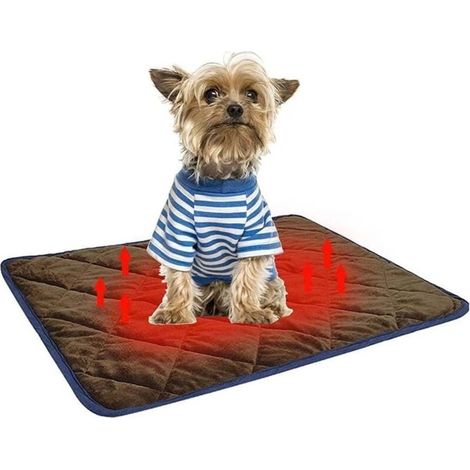 Couverture Auto-chauffante Chats Chiens Tapis Thermique Animaux Compagnie Imperméable Résistant Usure Antidérapant, Coussin Chauffant pour Lit Chien Lavable Machine Lavable Main (1/5)
