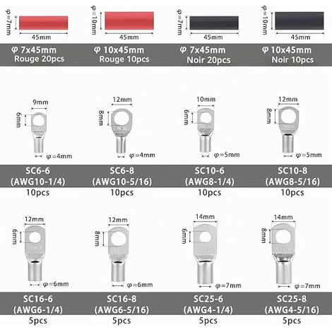 Battery Terminals Terminal Lugs Car Motorcycle Truck Boat Battery Quick Connectors (1/4)