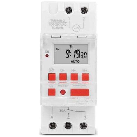 Commutateur de Minuterie Numérique 220V DC 30A Affichage LCD Commutateur de Temps de Relais électronique Hebdomadaire (1/4)