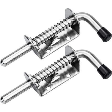 Verrou de Porte de Garage à Ressort en Acier – Loquet 127 mm pour Abri de Jardin, Portail ou Porte Extérieure – Lot de 2