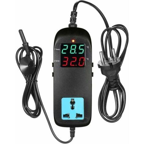Thermostat de chaudière，Thermostat électronique Contrôleur de Température à Affichage Numérique à LED avec Prise
