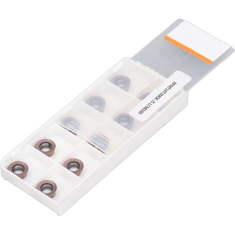 10 Stück runde Hartmetall-Wendeschneidplatten für DIY-CNC-Drehmaschinen, Holzbearbeitung, Bronze-Hartmetallbeschichtung (RPMT10T3MOE-JS) (1/5)