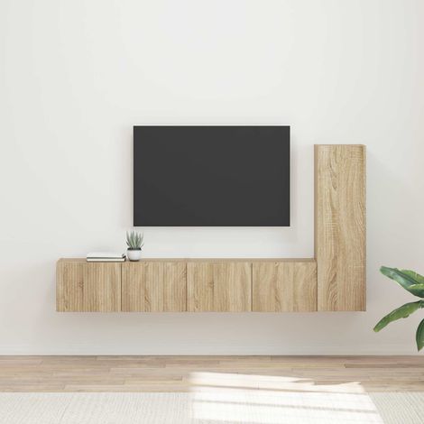 vidaXL Ensemble meuble TV 3 pcs Chêne Sonoma Bois d'ingénierie