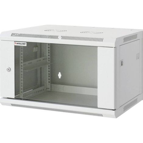 [GEBRAUCHT] B-Ware Intellinet 19" Network Cabinet - Wall Mount (Standard) 6U 450mm Deep Grey Assembled Max 60kg Suitable Also for Use on Desk or Floor Usable Depth 350mm (1/2)