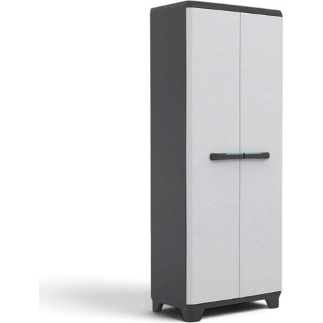 Armadio linear portascope in resina resistente lucchettabile con 2 ante e 3 ripiani regolabili KETER (1/4)