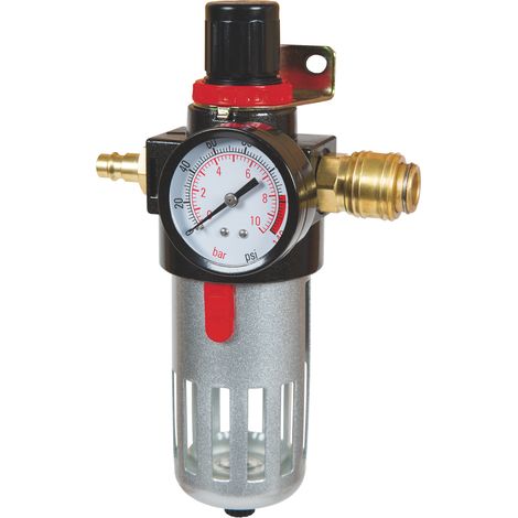Original Einhell Filterdruckminderer R 3/8" (Kompressor-Zubehör, für saubere, trockene, geregelte Druckluft, Filterfunktion, integriertes Manometer, regelbar bis 8 bar) (1/3)