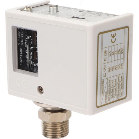 Interrupteur de pression pour compresseur d'air, noyau en laiton, filetage fin, pompe à eau, chaudière, sécheur froid, AC125V 250V, raccord G1/2 (1/5)
