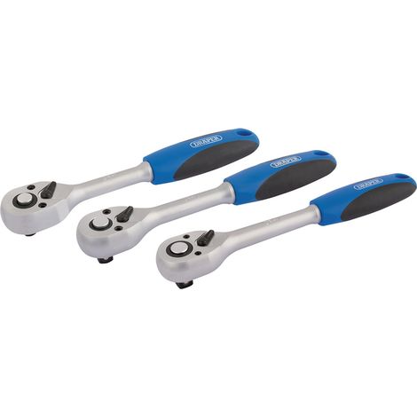 Draper 05911 72-Tooth Reversible Soft Grip Ratchet Set (3 Piece)