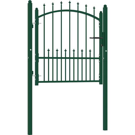 Puerta de valla EMMEN con pinchos de acero, 104x97 cm, verde