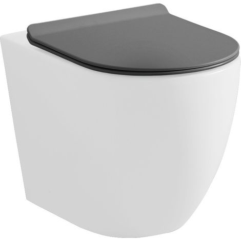 Copriwc a sgancio rapido originale in termoindurente ultraslim soft-close grigio opaco Tokyo