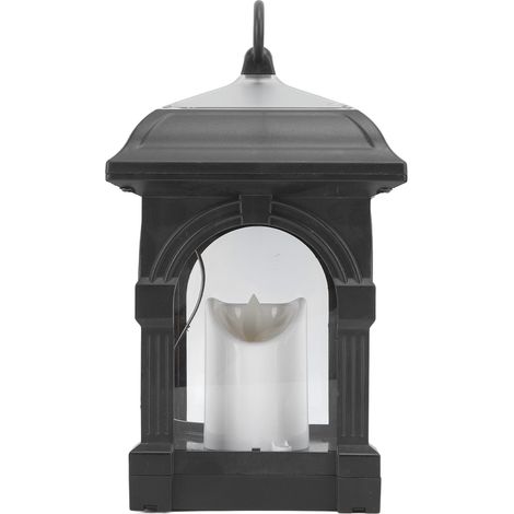 Eosnow Solar Outdoor Lantern Hanges angetriebenes warmes Licht Lampentisch Kerze für Garten Yard Patio Pathway Dekoration Schwarz schwarz