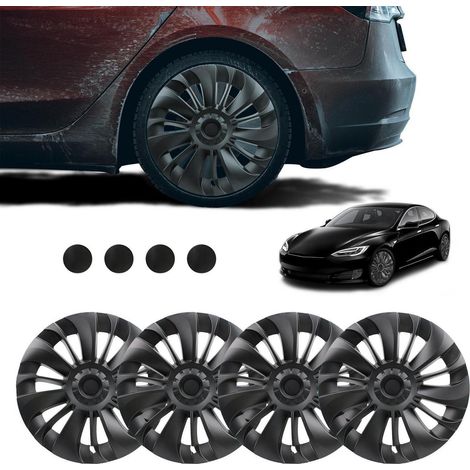 Radkappen Mattschwarz für Tesla Model Y 19 Zoll 4er Set Felgenschutz ABS (1/5)