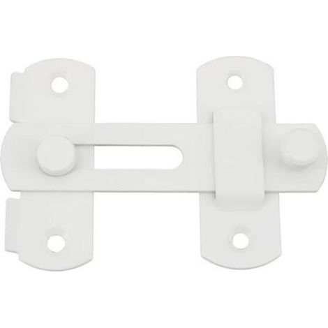 Sliding Door Latch Door Lock Toggle Latch Buckle Lock Bolt with Screws for Door, Window, Closet and Garden, Glossy White Stainless Steel, EMS9001W (1/5)