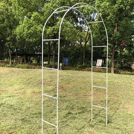 Arco de jardín metálico extensible para plantas o bodas – 2,4 x 1,4 m – Blanco o negro – Juego de 2 (1/5)