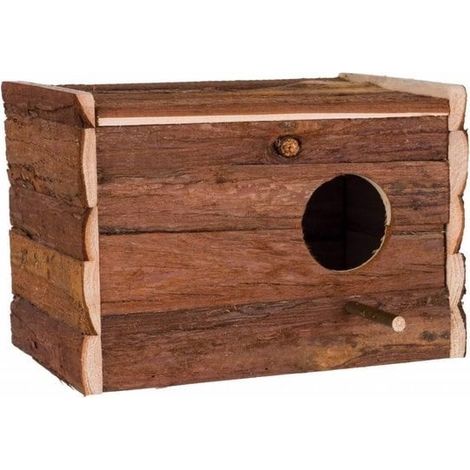 Nichoir, en bois d'écorce 21 × 13 × 12 cm/ø 3,8 cm