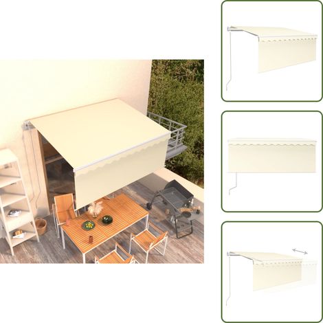 The Living Store Auvent rétractable automatique avec store 3,5x2,5 m Crème - Auvent rétractable (1/5)