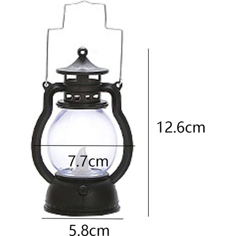 Mini lanternes (lot de 2) à LED, petites lanternes décoratives d'intérieur et d'extérieur, à suspendre, bronze doré et noir. (1/5)