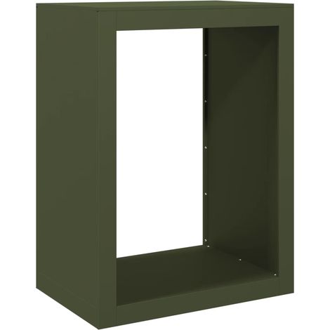 Maison Exclusive - Leñero de acero verde 60x40x80 cm