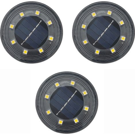 Wasserdichte Solarleuchte für den Außenbereich, geeignet für Garten und Rasen, schwarze Solarleuchte für den Bodeneinbau (3 Stück) (1/5)