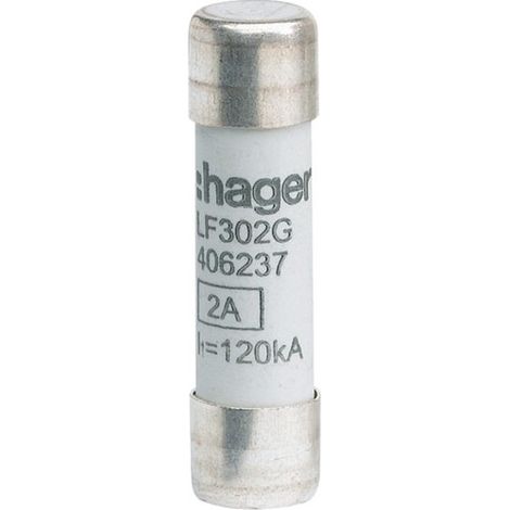 Cartouche fusible industrielle 10x38 gG 2A HAGER LF302G (1/2)