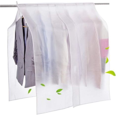 Set di 3 sacchetti trasparenti per abiti，copertura antipolvere tridimensionale creativa，Copertura per appendiabiti multipla (90 x 110 cm) (1/5)