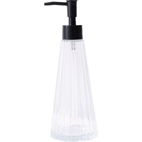MINKUROW 1 Confezione Dispenser Di Sapone In Vetro, Dispenser Di Liquidi Per Lavastoviglie Da 300 Ml, Lozione Ricaricabile E Dispenser Di Sapone Per Cucina, Bagno, Lavanderia(Trasparente) (1/2)