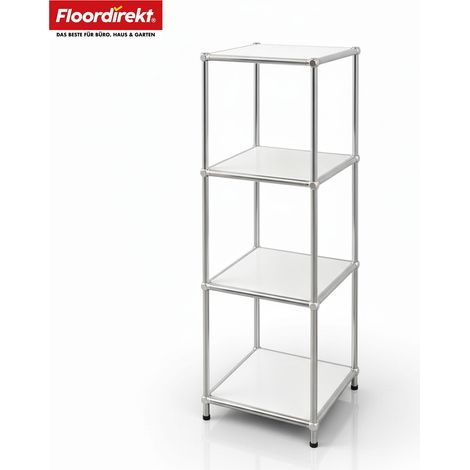 Metallregal Concept Epure MK-005 4-stöckiges Ablageregal mit offenen Ablagen Weiß