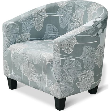 Housse de Fauteuil tonneau imprimée 1 pièce, Haute élasticité Ginkgo biloba (1/4)