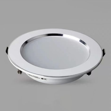 Panneau lumineux LED encastré au plafond, en aluminium, pour éclairage d'intérieur festif (blanc, 10 cm)